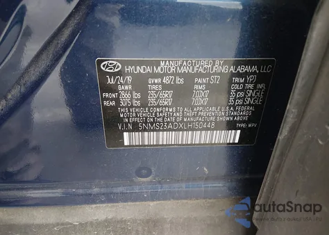 2020 Hyundai Santa Fe Se из США, поврежденный, VIN 5NMS23ADXLH150448